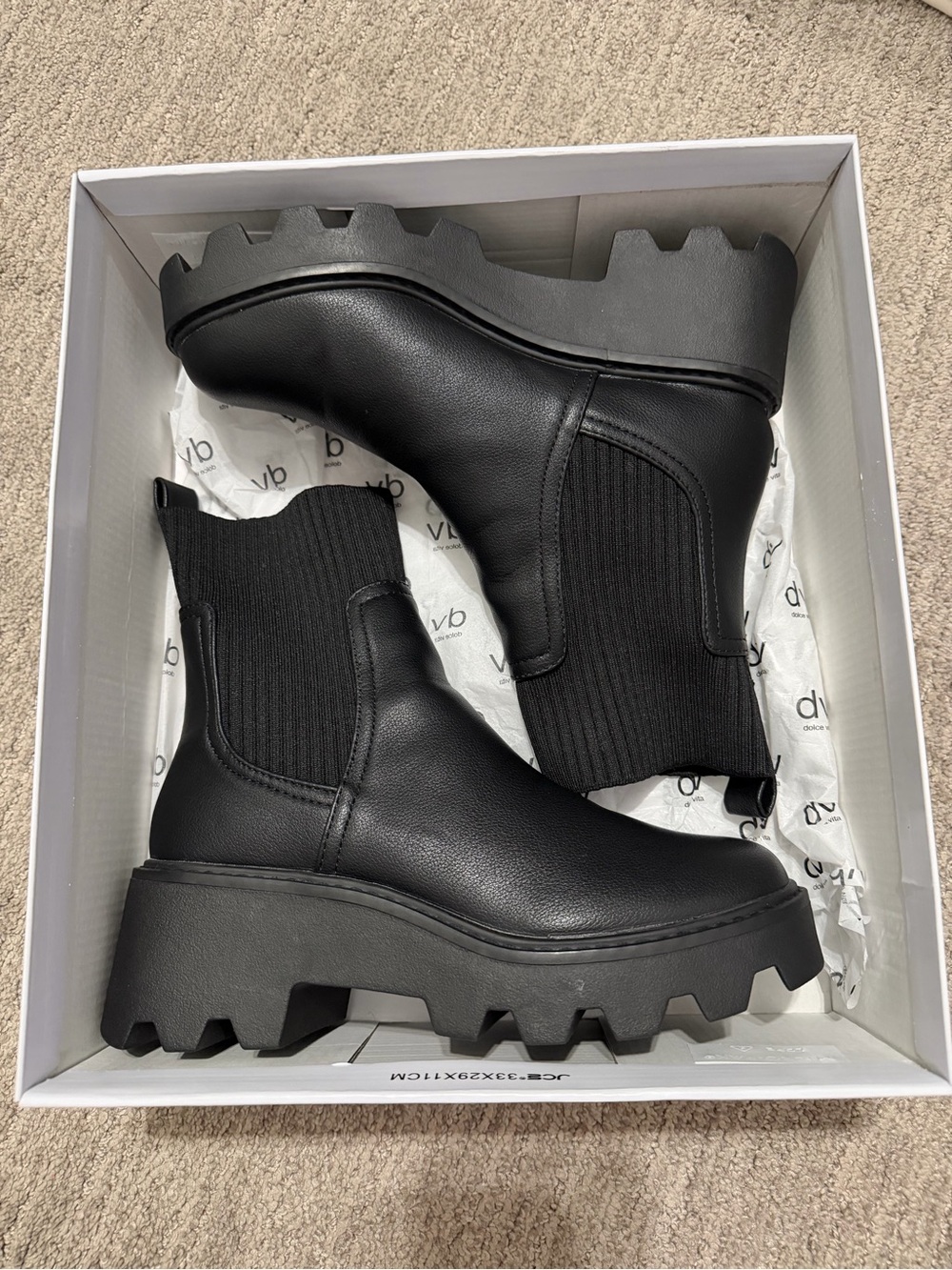 Dolce Vita Black Chunky Platform Boots